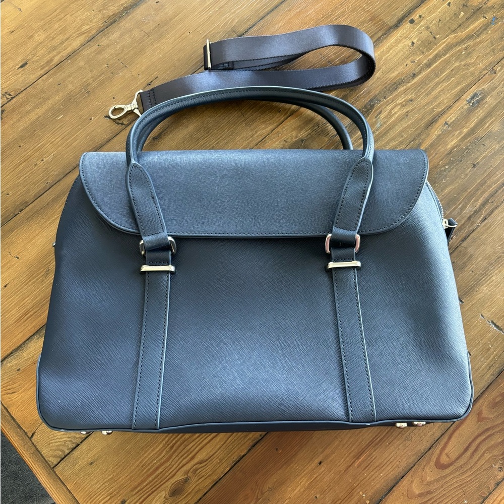 Samsonite Navy Executive Leather Convertible Briefcase